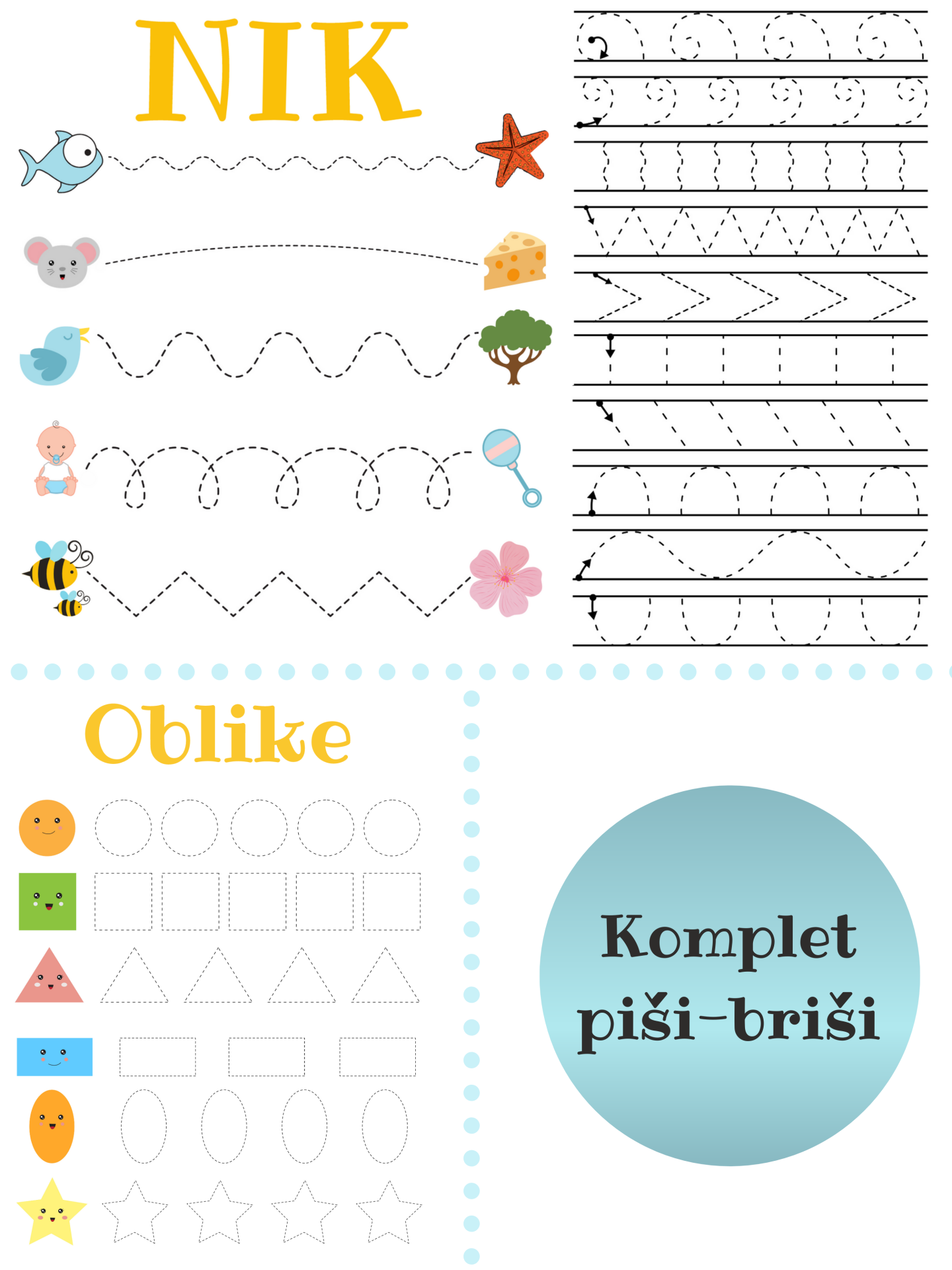 KOMPLET VZORČKOV IN OBLIK